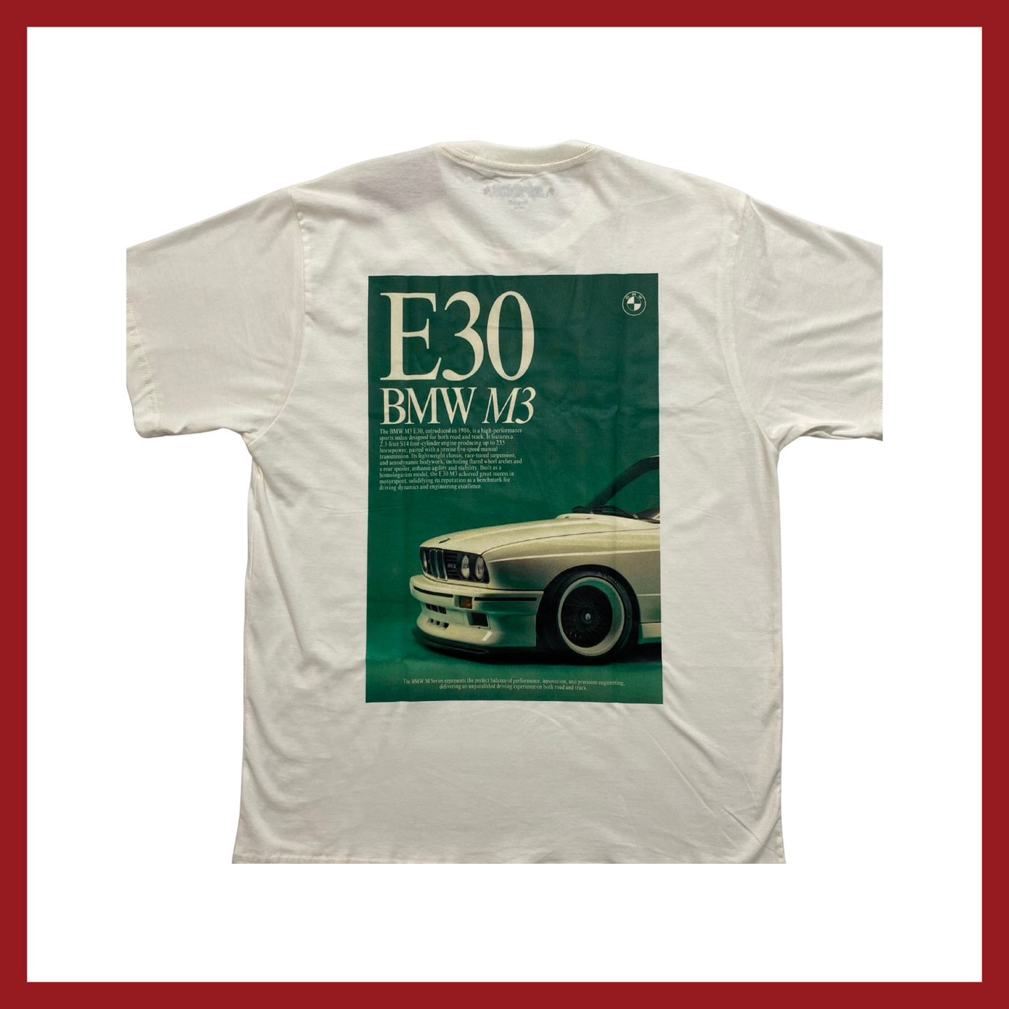 Camiseta BMW M3 E30 – The Ultimate Driving Machine